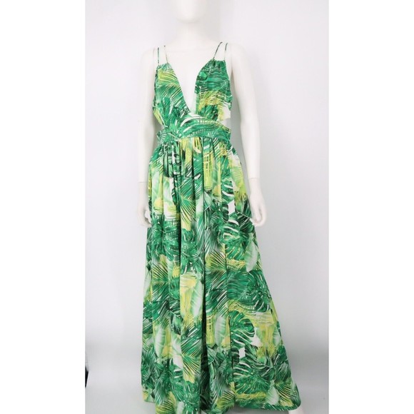 Fashion Nova Key West Maxi Tropical Dress Sz Medium  Womens Long Summer - Picture 2 of 15
